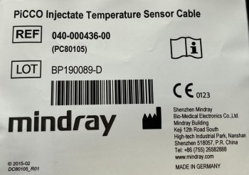 Mindray PiCCO 2Pin Injectate Temperature Sensor Cable, PC80105