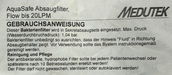 AquaSafe Absaugfilter z.B. für Kataspir u.ähnl., hydrophob, quadratisch