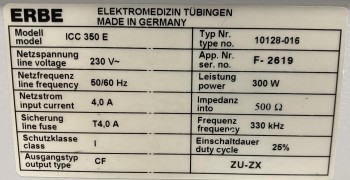 ERBE ICC 350E, HF-Chirurgie, Gebrauchtgerät #SALE