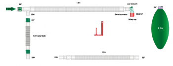 UniFlow™ Koaxial-Beatmungssystem 1,6m, mit 2,0l Beutel und 1,5m Faltenschlauch