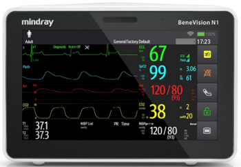 Mindray BeneVision N1 mit EKG (3/5), SpO2, NIBP, Temp, IBP
