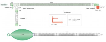 UniFlow™ Koaxial-Beatmungssystem 2,4m mit CO2-Leitung und 2,0l Beutel