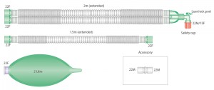 Compact Anästhesie-System 2.0m für Erwachsene, m. 2l Beutel u. 1,5m Schlauch