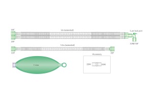 Compact Anästhesie-System 3.0m für Kinder, m. 1l Beutel u. 1,5m Schlauch