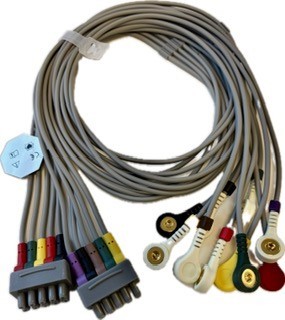 EDAN EKG-Ableitung 12-Kanal, IEC, Druckknopf (snap)