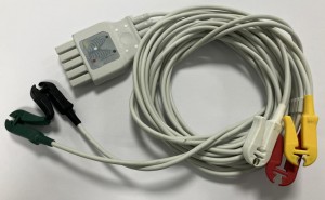 Dräger EKG-Ableitungskabel 5-adrig Klammer, Länge 1,5m, gebraucht